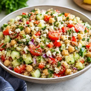Mediterranean Quinoa Salad with Chickpeas and Feta