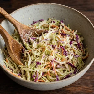 Cabbage and carrot tossed with creamy mustard dressing