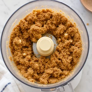 Soft graham dough clumps forming in the food processor