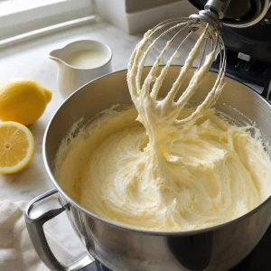 Creme de manteiga de limão fofo com picos suaves