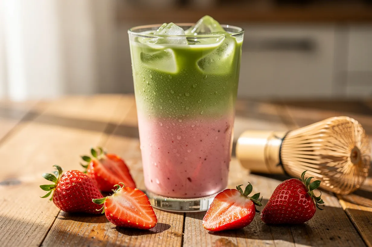 Strawberry Matcha Latte - Creamy Iced or Hot Delight