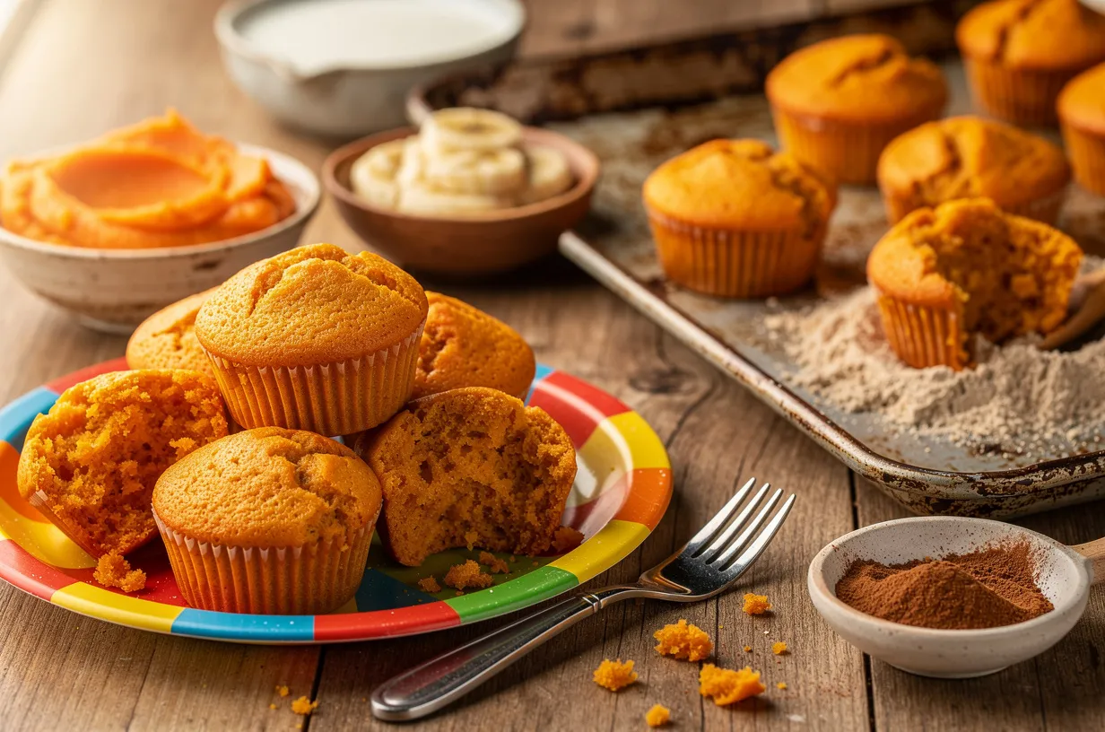 Sweet Potato Banana Mini Muffins for Kids & Toddlers
