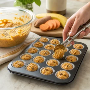 Sweet Potato Banana Mini Muffins for Toddlers and Kids