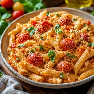 Baked Feta Pasta with Roasted Cherry Tomatoes