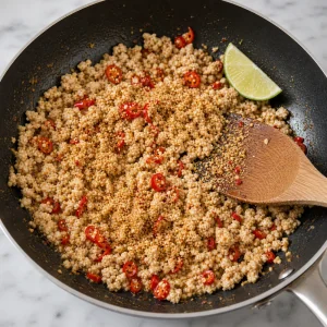 Seasoned chicken with chili, lime, and toasted rice powder