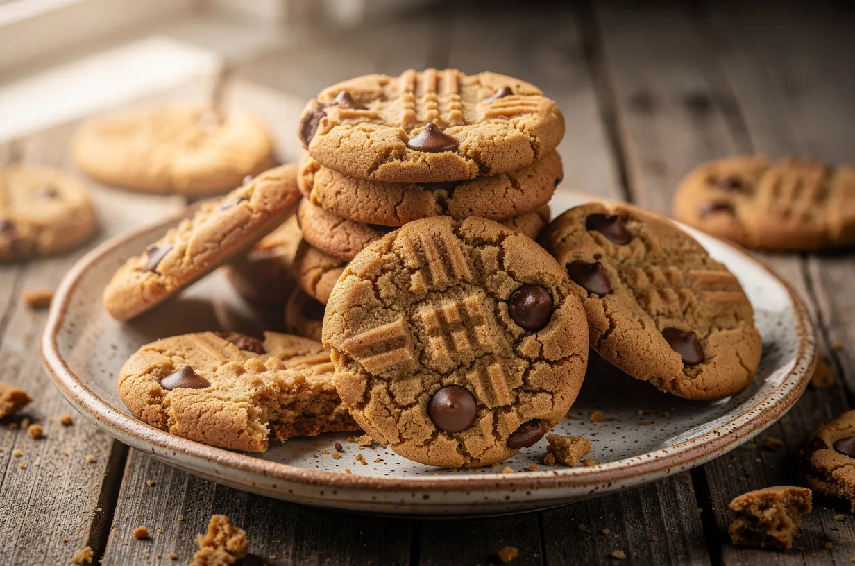 Three-Ingredient Peanut Butter Chocolate Chip Cookies