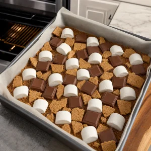 Cioccolato e marshmallow sulla base calda