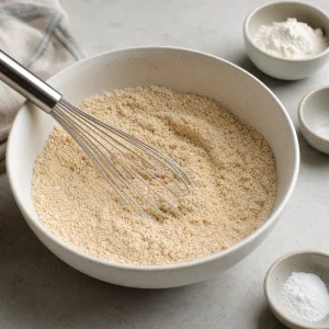 Ingredienti secchi ai biscotti graham in una ciotola
