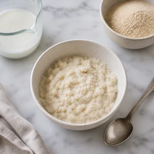 Breadcrumbs and milk mixed into a thick paste for Swedish meatballs