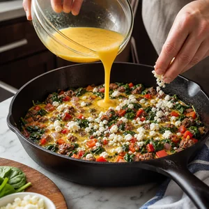 High-Protein Mediterranean Frittata with Turkey Sausage