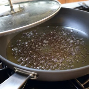 Mustard seeds popping in hot oil